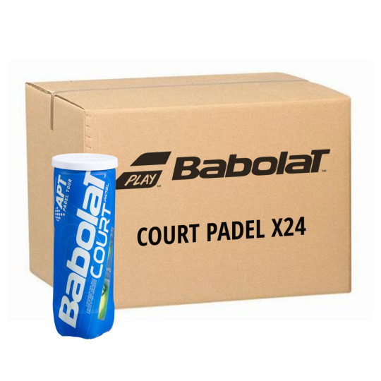 CARTON DE 24 TUBES DE 3 BALLES COURT PADEL BABOLAT