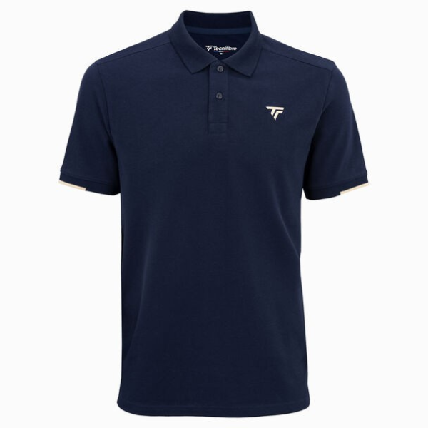 POLO PIQUE TECNIFIBRE COL RIB MARINE