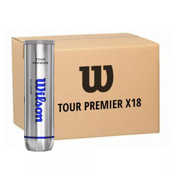 CARTON DE 18 TUBES WILSON PREMIER ALL COURT 4B