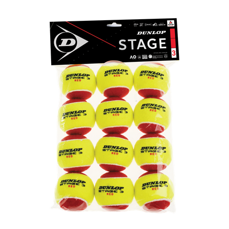 SACHET DE 12 BALLES DUNLOP MINI TENNIS STAGE 3